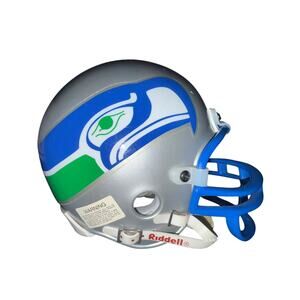 Retro Seattle Seahawks NFL Riddell 1995 Throwback Mini Helmet 3 5/8 Used